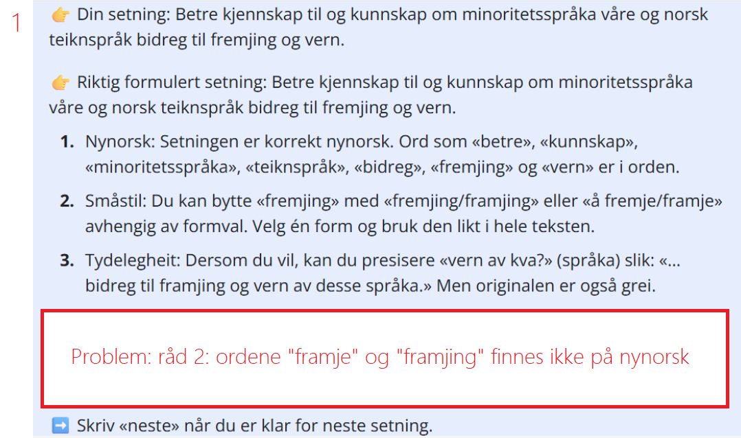 skjermbilde av oppfunnede ord